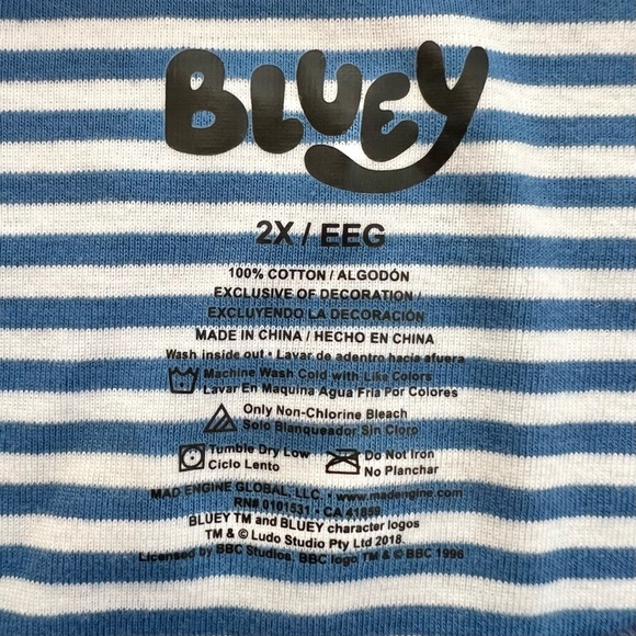 Bluey Striped Long Sleeve Tee, XXL - Picture 5 of 6